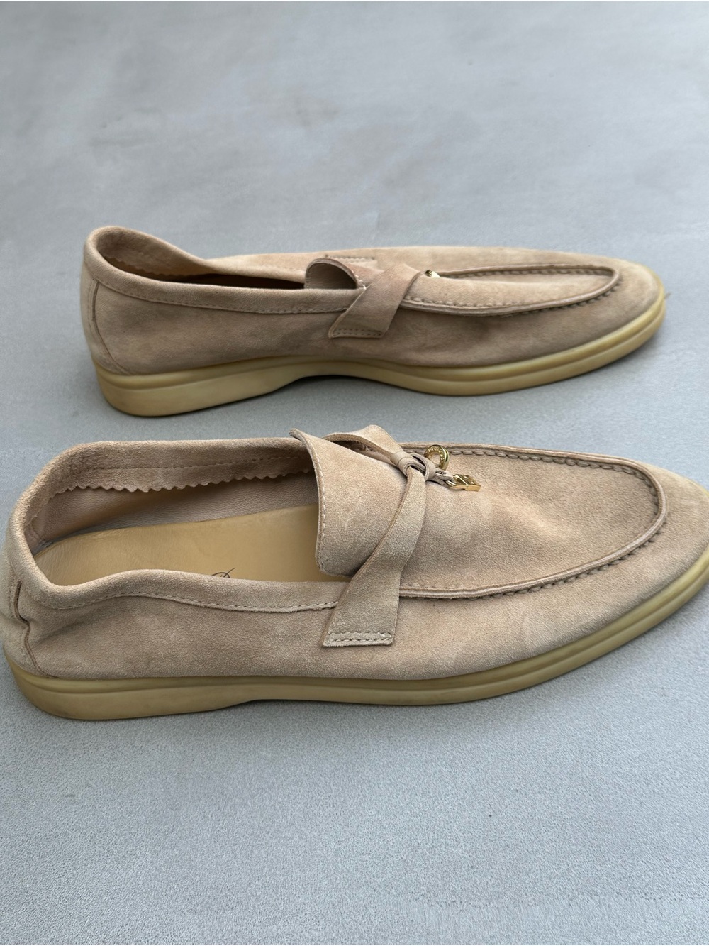 Loro Piana Charms Walk Beige Suede Loafers EU 38 - Picture 3 of 8